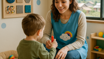 Profesional trabajando integración sensorial con un niño - Hy EDUCA